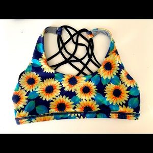 Large size Sunflower sports bra